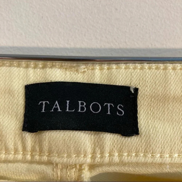 TALBOTS Sz  12P Slim Ankle Pastel Yellow Jeans NWT - Picture 4 of 10